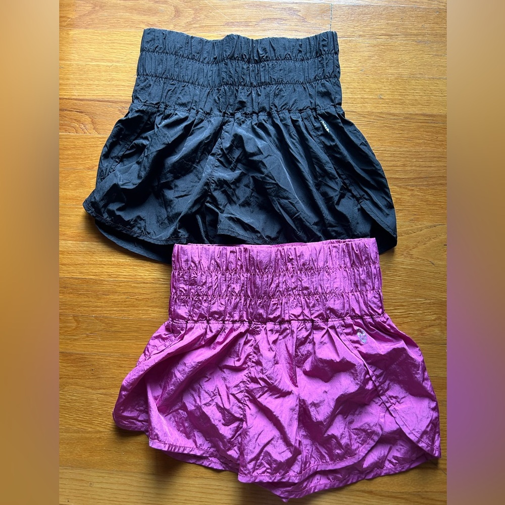 Free People Black and Pink Athletic Shorts